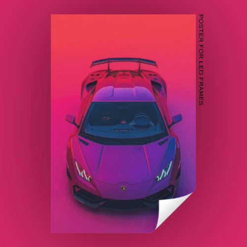 A4 Glow Frame with 4 Car Poster's-Bundle