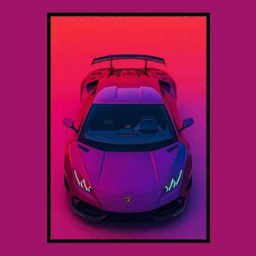 A4 Glow Frame with 4 Car Poster's-Bundle